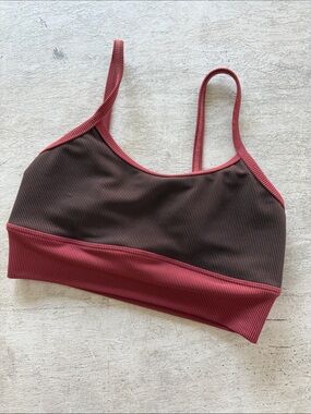 LainSnow seabrook chocolate rasp Ribbed Two-Tone Swim Bra